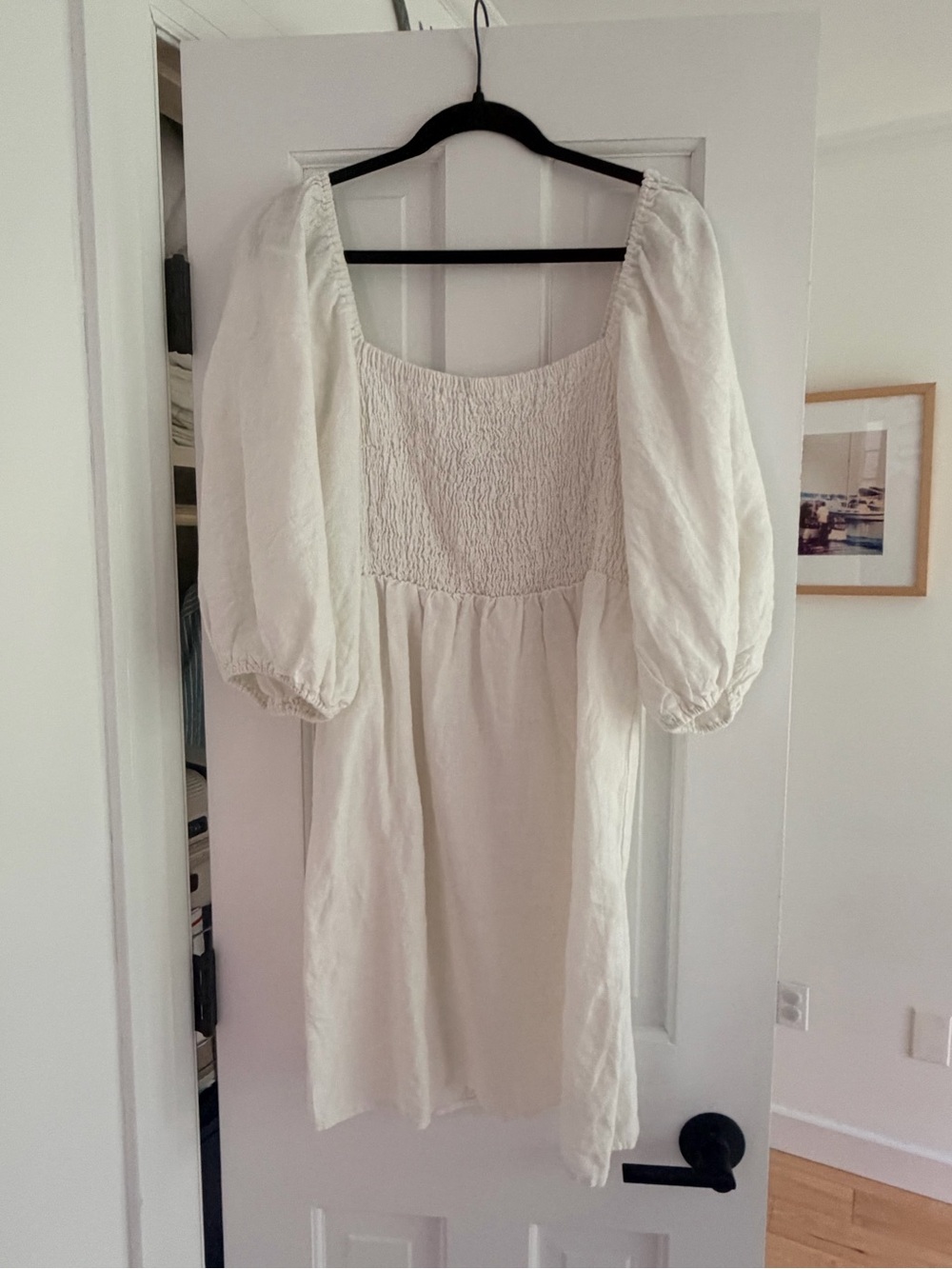 Tuckernuck White Smocked Bodice Puff Sleeve Dress